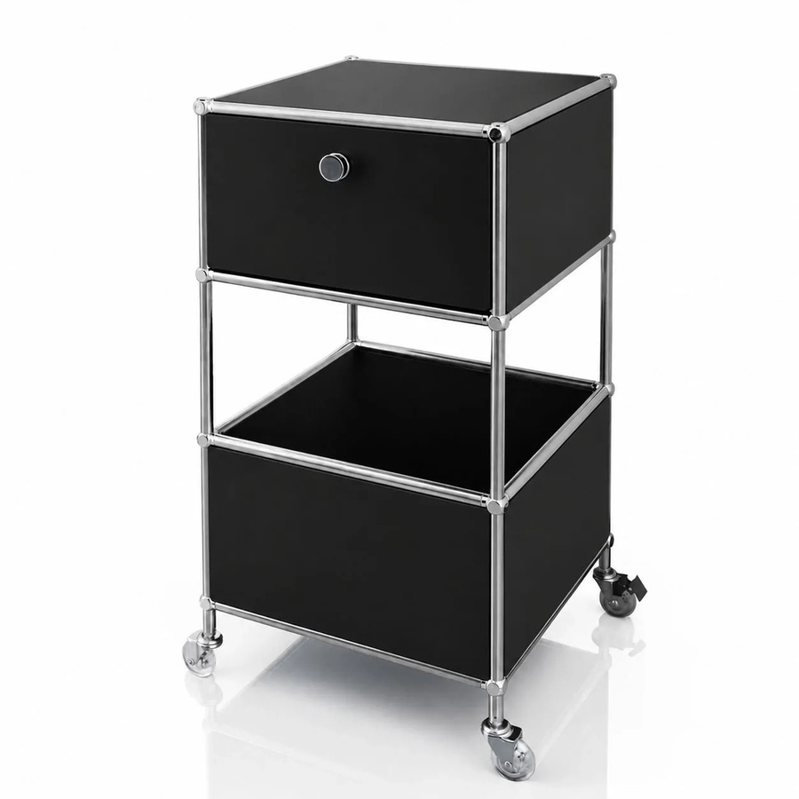 Floordirekt Metallregal Concept Epure MK-145 mit Rollen in Schwarz, B/T/H: 40 x 40 x 75 cm - Bild 2