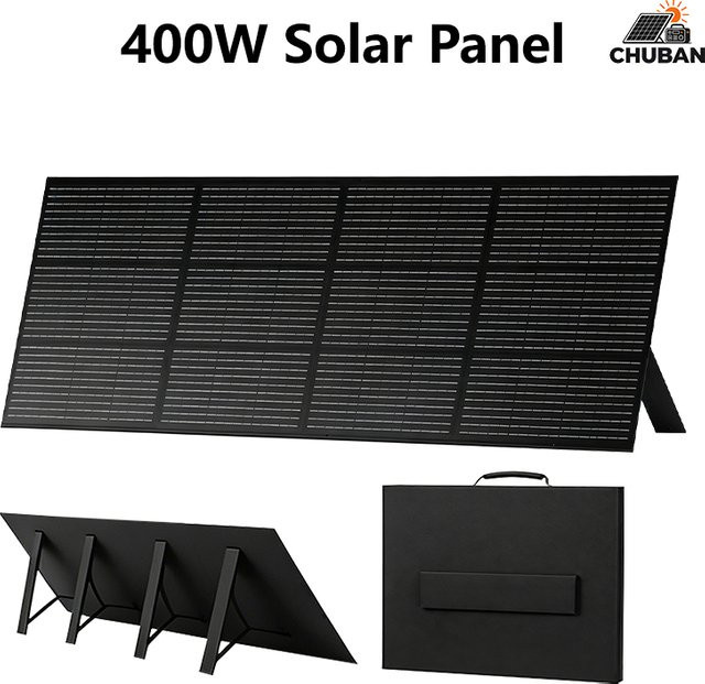 CHUBAN Tragbares Solarpanel 400W, faltbares und IP68 wasserdichtes Solarpanel in Schwarz für Camping und Wohnmobil - Bild 1