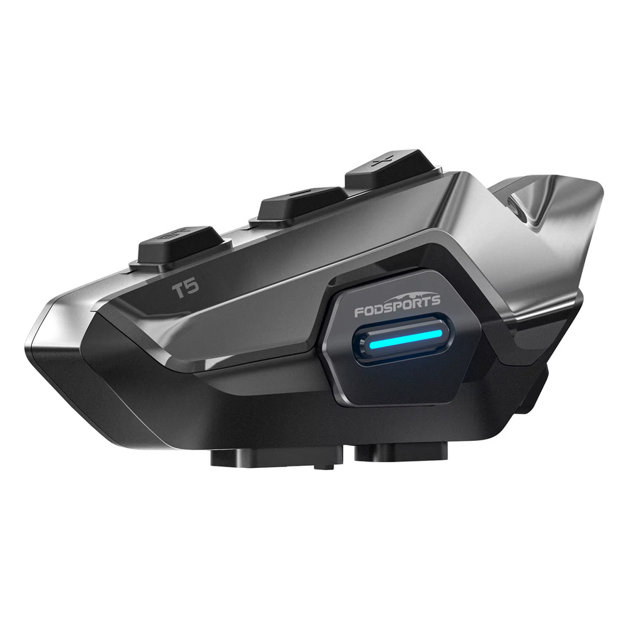 Fodsports T5 Motorrad-Gegensprechanlage Bluetooth-Helm-Headset mit BT5.4, Musikfunktion und FM in Schwarz - Bild 3