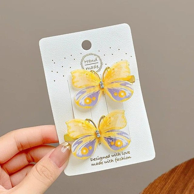 TSLin Haarspangen Schmetterling, Strass, gelb, Kinder - Bild 1