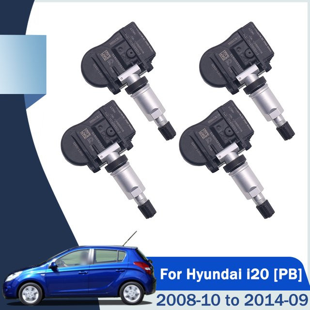 GANGLE Reifendruck Überwachung Sensor TPMS für Hyundai I20 PB Solaris RB und Sonata VI YF, 433 MHz, Schwarz, Teilenummer 52933-1J000 529331J000 - Bild 1