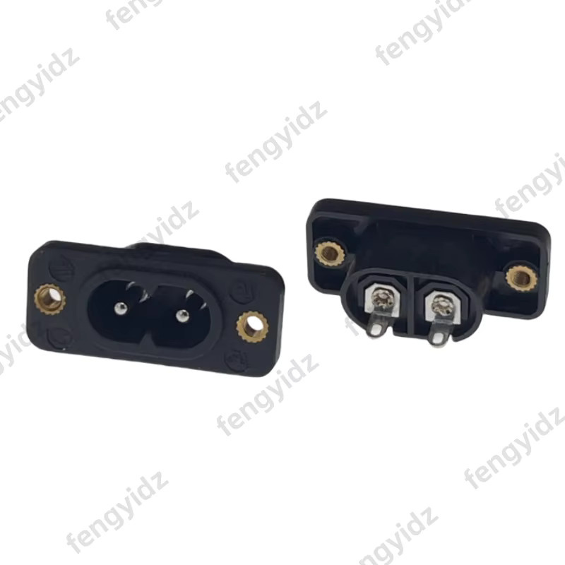 fengyidz 5er Set IE320 C8 Netzstecker Einlassbuchse Schwarz mit 2-poligem Anschluss und Schweißstift - Bild 2