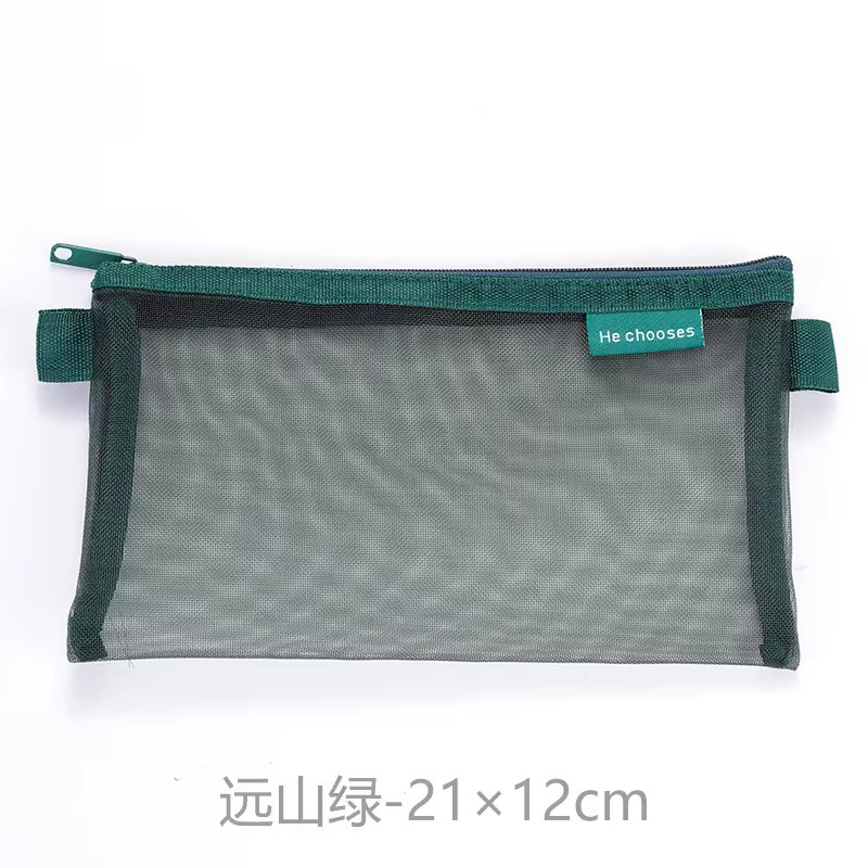 Transparente Mesh Kosmetiktasche mit Reißverschluss als tragbare Reise-Handtasche für Make-up und Schreibwaren - Bild 4