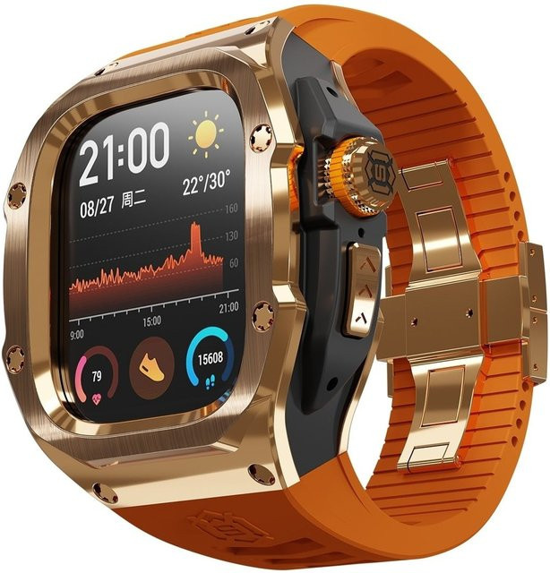 Wigento Smartwatch Armband, Silikon, Metall, Gold, Unisex - Bild 1