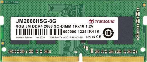 Transcend JetRAM DDR4 Laptop-Arbeitsspeicher 8GB SO-DIMM 2666MHz CL19 Green - Bild 1