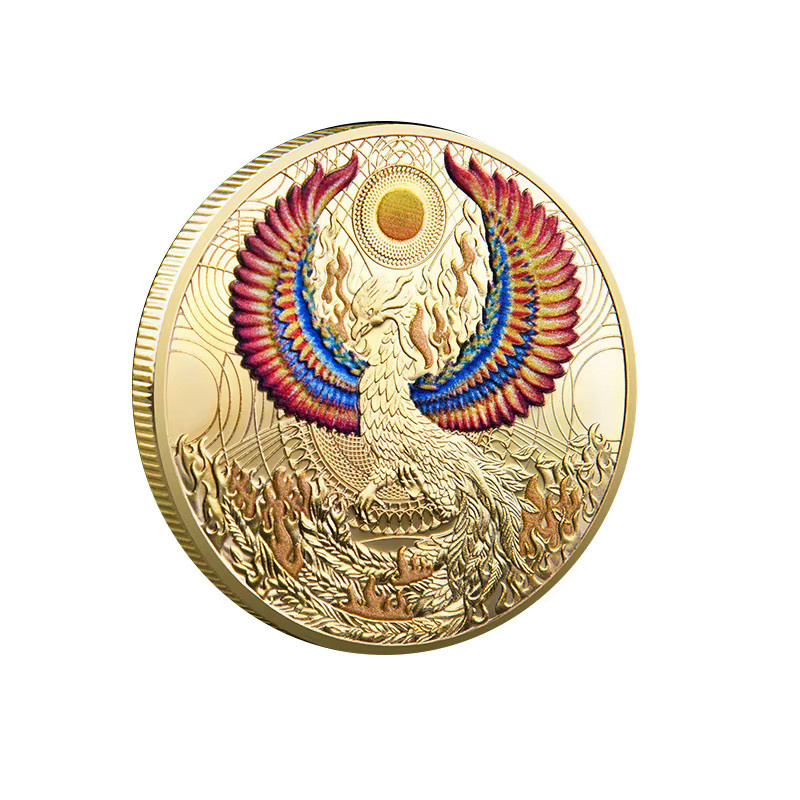 Souvenir-Gedenkmünze Nirvana Firebird Phönix in Grau aus Metall - Bild 2
