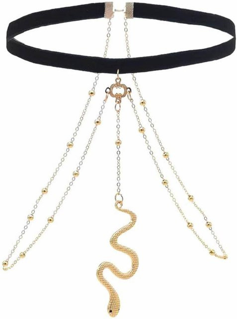 Neoglint Beinkette, Messing, Gold, Schlangenanhänger, Damen - Bild 1