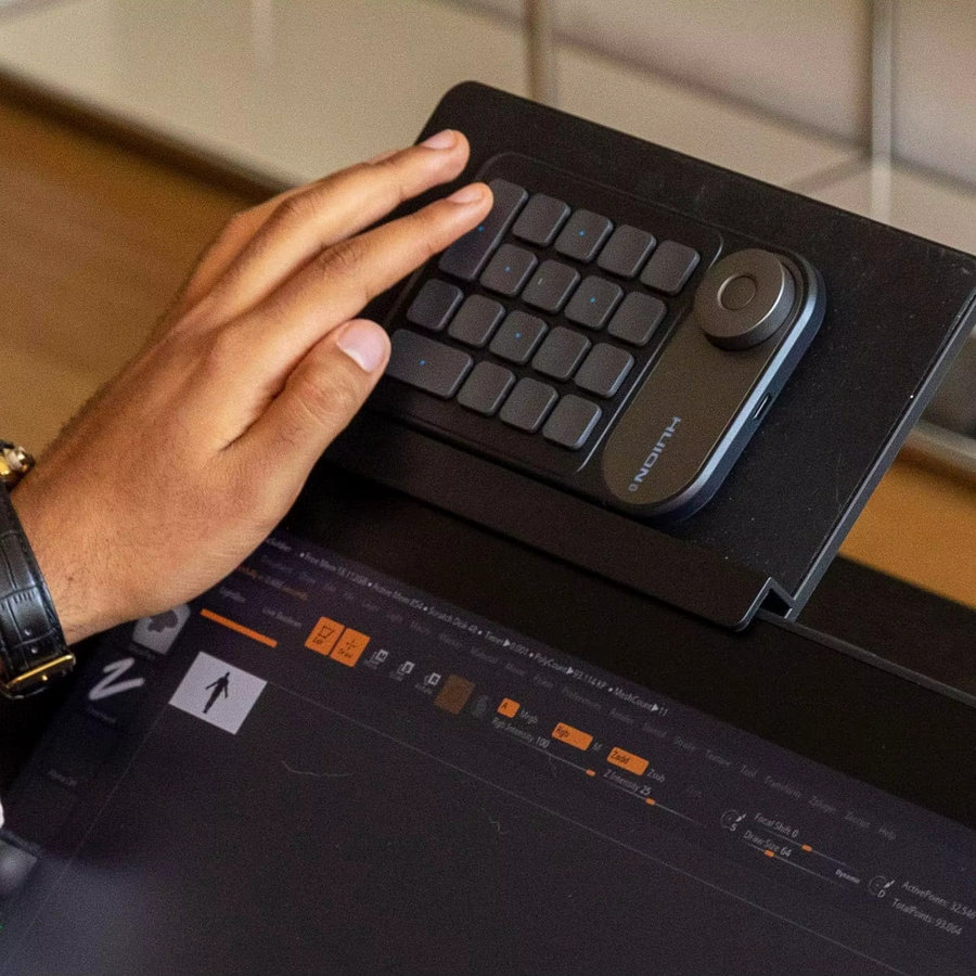 Huion Tastaturhalter in Schwarz, passend für Kamvas Pro 24 (4K) und Kamvas Pro 27, Breite: 22,6 cm, Tiefe: 13,2 cm - Bild 2