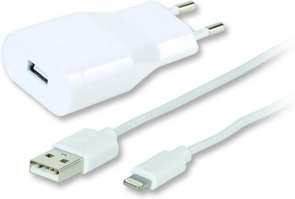 Vivanco USB Charger Set 2.4A mit Lightning-Kabel für Apple iPhone und iPad, Weiss, 1,2 m - Bild 1