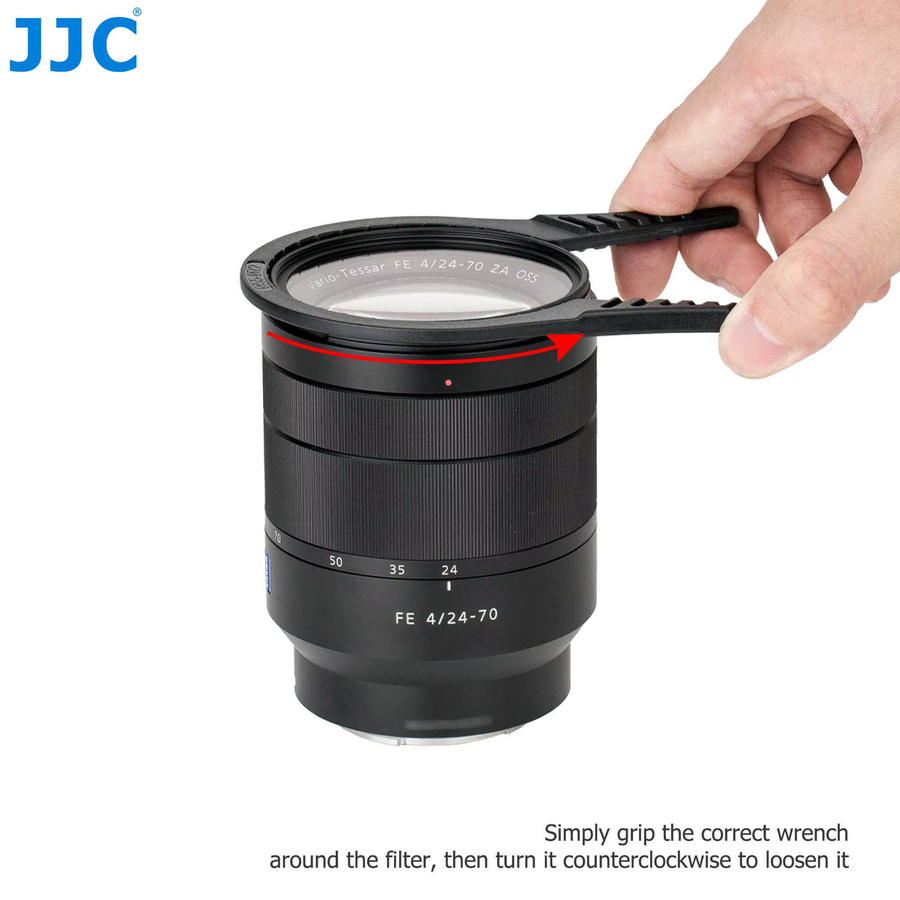 JJC Kamera-Objektivfilter-Schraubenschlüssel-Set zur Demontage von CPL UV ND Filtern in Schwarz, passend für 37-52mm, 55-72mm und 77-95mm - Bild 4