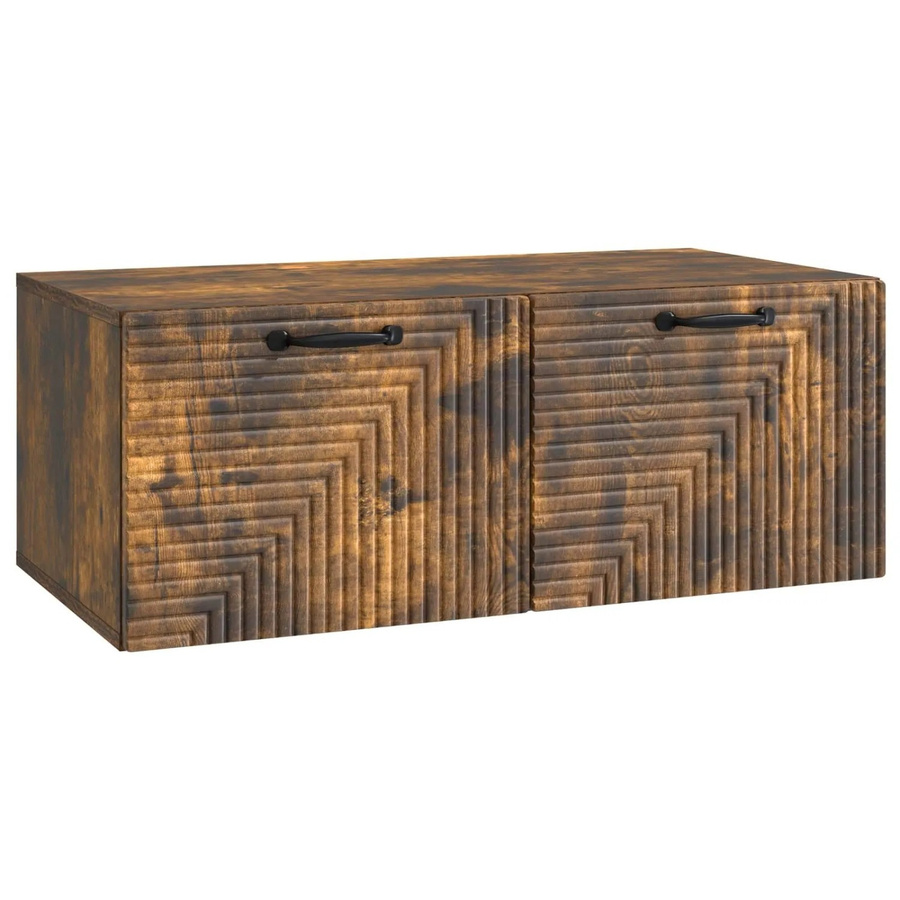vidaXL Wandmontierter TV-Schrank aus Holz in Geräuchert Eiche Braun B/T/H: 78,5 x 41 x 30 cm - Bild 2