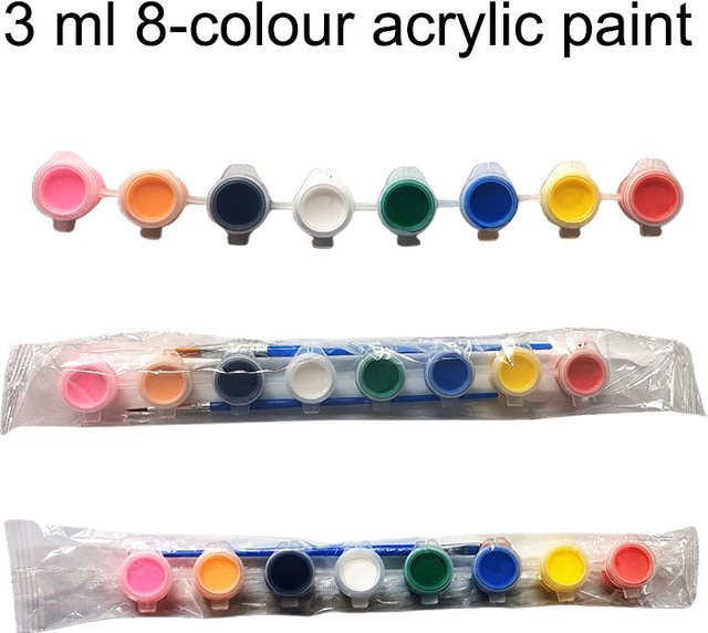 Acht-Farben Acrylfarben-Set in Multicolour für DIY-Malprojekte und Gipspuppen, 3 ml pro Farbe - Bild 1