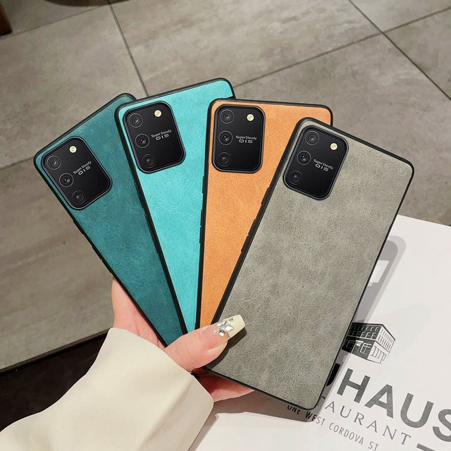 Luxuriöse Business-Handyhülle aus mattem Leder und TPU für Samsung Galaxy S10 Lite in Schwarz - Bild 1