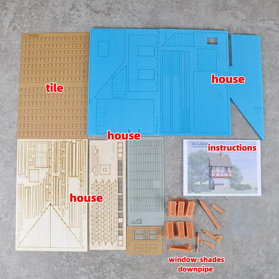 CorMake Architekturmodell-Bausatz Miniatur-Wohnhaus, Maßstabsmodell-Bausatz, 1:32 - Bild 5