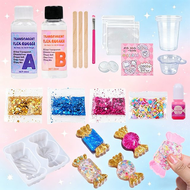 UDOCOOL Candy Taba Squishy Kit, Silikon, transparent, Bunt / Mehrfarbig, Set / Bundle - Bild 1