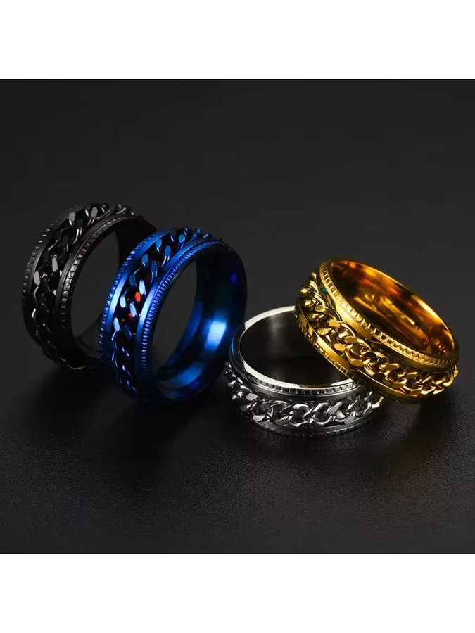 DAIPAN Ringe Edelstahl, Drehbare Kette, Unisex - Bild 4