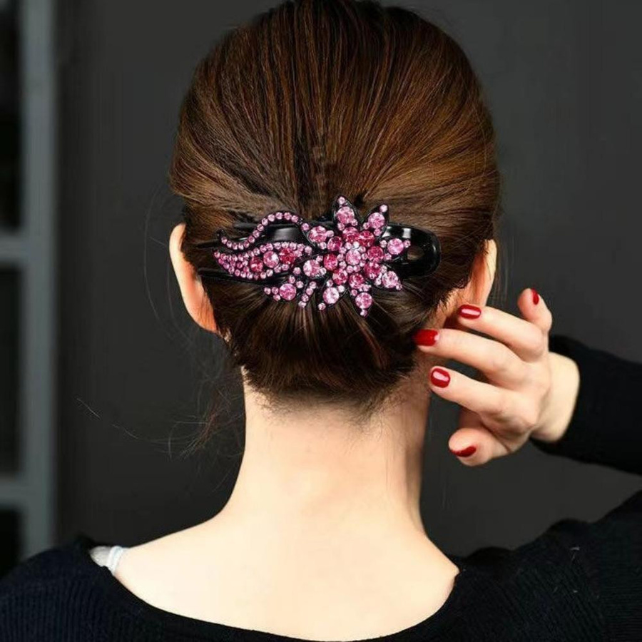 KUALOOL Fashion Haarnadel Blume Blatt, licht lila, Damen - Bild 3