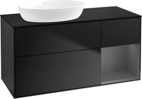 V&B Waschtischunterschrank Finion mit Wandbeleuchtung, Breite: 120 cm, Tiefe: 50,1 cm, Höhe: 50,1 cm, lackiert in Blau - Bild 1