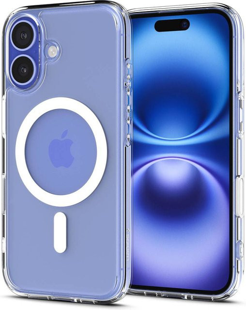 Spigen Ultra Hybrid T MagSafe Schutzhülle für Apple iPhone 16 in Weiß und Transparent - Bild 1