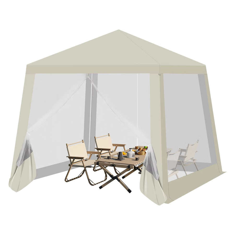 WOLTU Gartenpavillon-Zelt mit Moskitonetz und Netzseitenwänden, B/T/H: 300 x 74 x 74 cm, Beige/Weiß - Bild 2