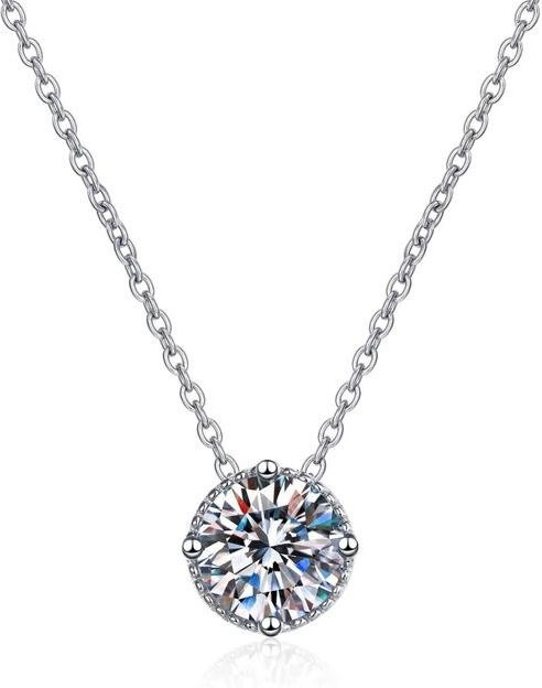 Halskette Moissanit, 925 Silber, Weiß, Damen, 45 cm - Bild 1