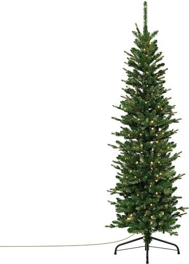 ECD Germany Künstlicher Weihnachtsbaum mit warmweißer LED-Lichterkette in Grün, Höhe: 150 cm - Bild 1
