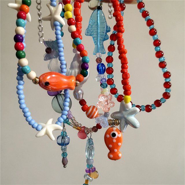 Halskette imixlot, Keramik, Orange, Perle, Damen - Bild 1