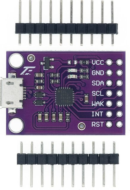 AITEWIN ROBOT CP2112 Debug Board USB zu SMBus I2C Kommunikationsmodul 2.0 MicroUSB Evaluation Kit für CCS811 Sensormodul in Lila - Bild 1