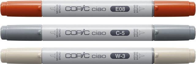 Copic Ciao Marker Set Architect Palette mit 3 Brush-Spitzen in Braun, Brick Beige und Warm Grey - Bild 1