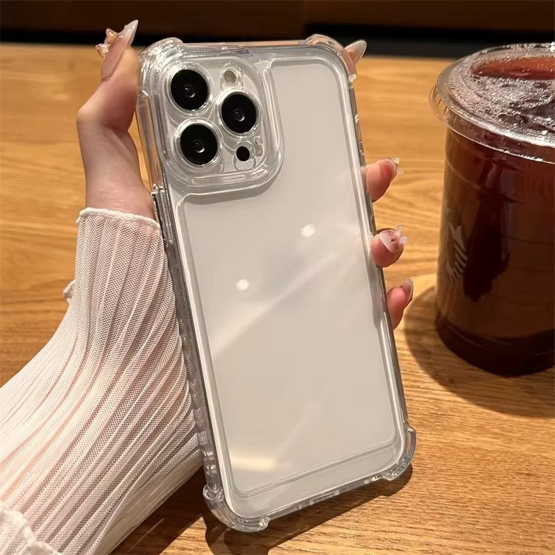 Stoßfeste transparente Handyhülle aus weichem Silikon für iPhone 17, 16, 15, 14, 13, 12, 11 und Pro Max Modelle in Transparent - Bild 5