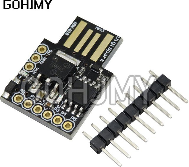 GOHJMY Digispark Kickstarter-Entwicklungsboard ATTINY85-Modul für Arduino mit USB-C Anschluss in Schwarz - Bild 1