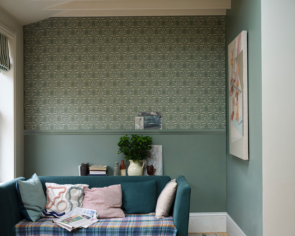 Farrow & Ball Tapete Classic Floral in Grün - Bild 2