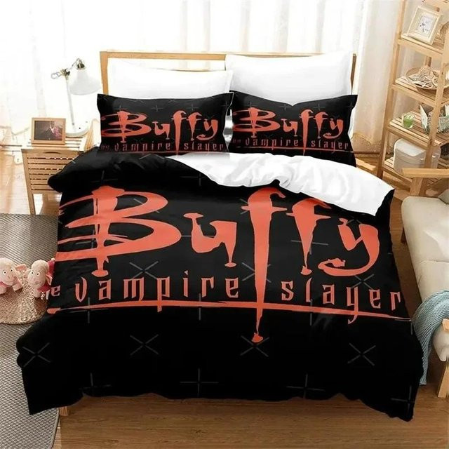 Buffy Im Bann der Dämonen Bettwäsche-Set mit Bettbezug und Kissenbezug in Schwarz, B/H: 135 x 200 cm - Bild 1