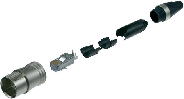 Neutrik RJ45 Kabelstecker-Set NE8MC6-MO für Ethernet/LAN in Silber - Bild 1