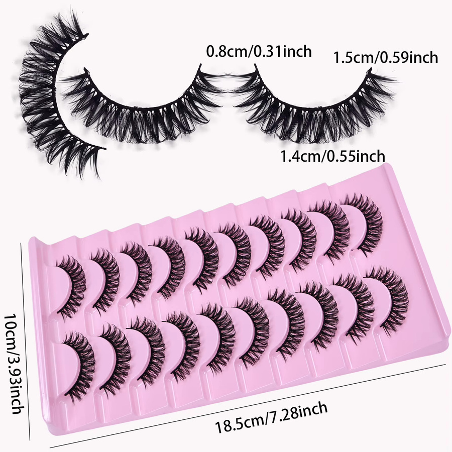 JIEFUXIN Kunstwimpern D-Curl, 10 Paar, Volumen-Wimpern - Bild 4