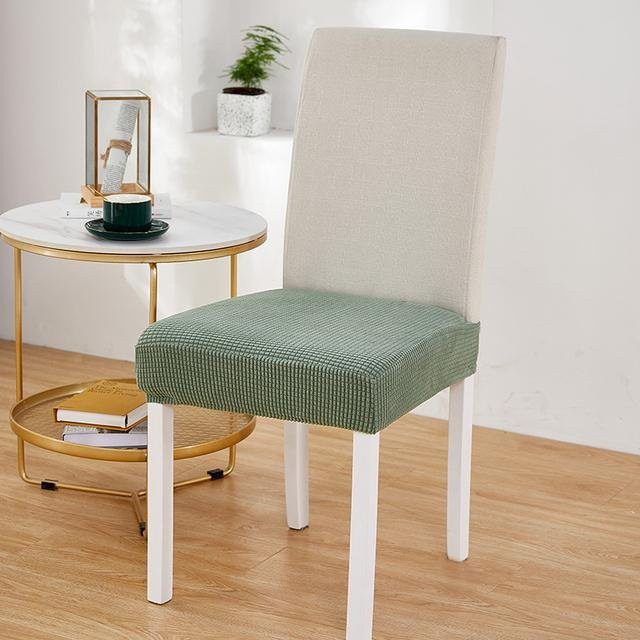 Universelle Jacquard Stretch Esszimmerstuhlbezüge in Grau, schmutzabweisend und waschbar - Bild 1
