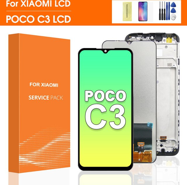 Xiaomi Poco C3 LCD Display Touchscreen Baugruppe Ersatzbildschirm in Schwarz 6.43 Zoll - Bild 1