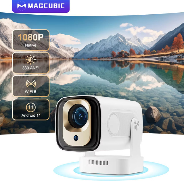 Magcubic HY310 Projektor in Weiß mit Autofokus, 4K Native 1080P Full HD, 330 ANSI, Android 11 und 5W Lautsprecher - Bild 1