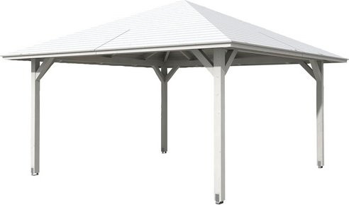Skan Holz Pavillon Cannes 3 aus Fichte mit Zeltdach in Weiß, B/T/H: 504 x 504 x 344 cm - Bild 3