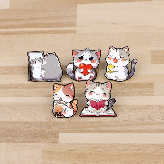 Katzen-Brosche, Bunt, Kinder - Bild 1