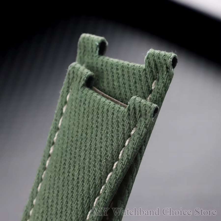 HQstrap Uhrenarmband Nylon-Leder, Vintage, Herren, 25 x 13 mm - Bild 2
