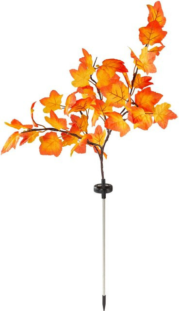 viva domo XL-Solar-Gartenstecker Blätterzweig Ahornblatt in Orange - Bild 1