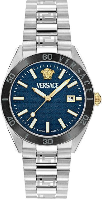 Versace Herrenuhr, Quarz, Edelstahl, Blau, 42 mm, 5 ATM - Bild 1