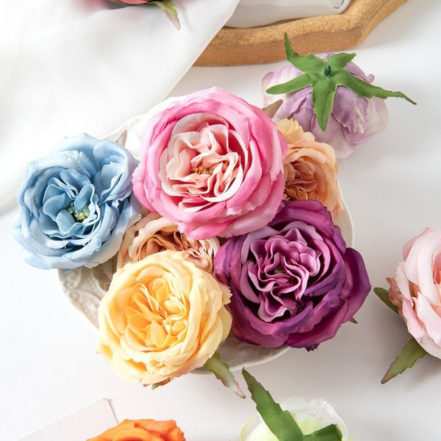 10 bis 20 Stück Künstliche Pfingstrosen aus Seide in Lila und Multicolour für Hochzeiten, Partys und Garten-Dekoration - Bild 1