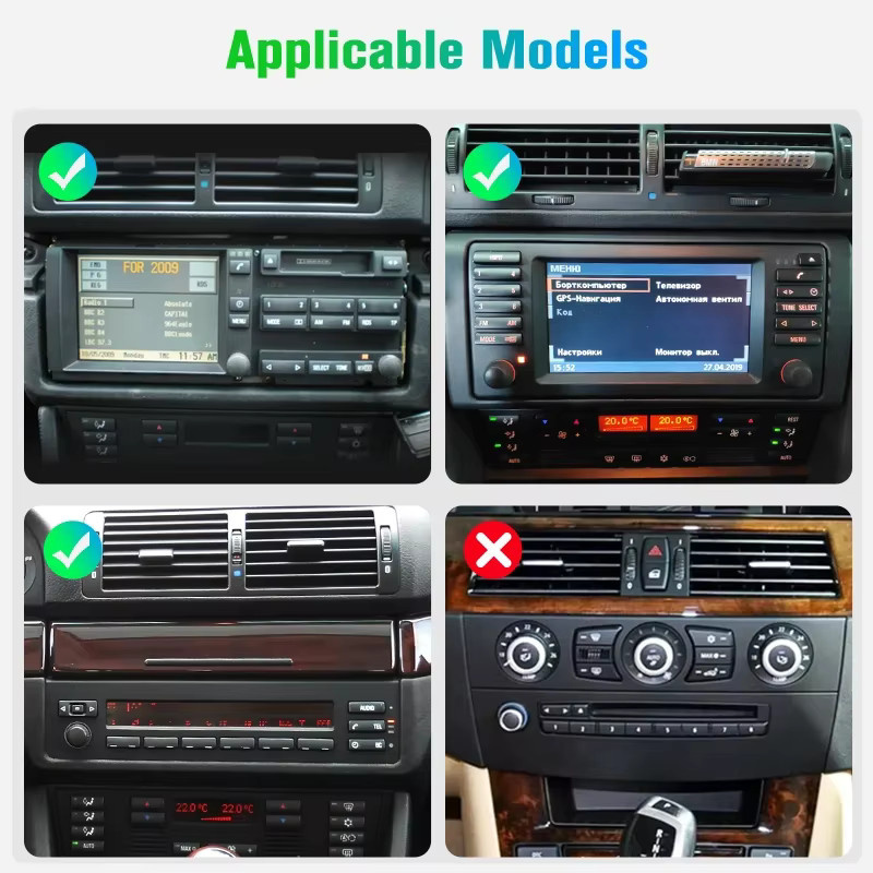 Junsun Android Auto Autoradio für BMW E39 mit Wireless CarPlay, GPS, Navi und DSP in Schwarz (9,0 Zoll) - Bild 2
