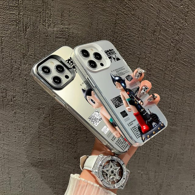 Stoßfeste Handyhülle mit Cartoon Astro Boy Motiv für iPhone 17 16 15 14 13 12 11 Pro Max Plus und 17 Air in Weiß mit matter Rückseite - Bild 1