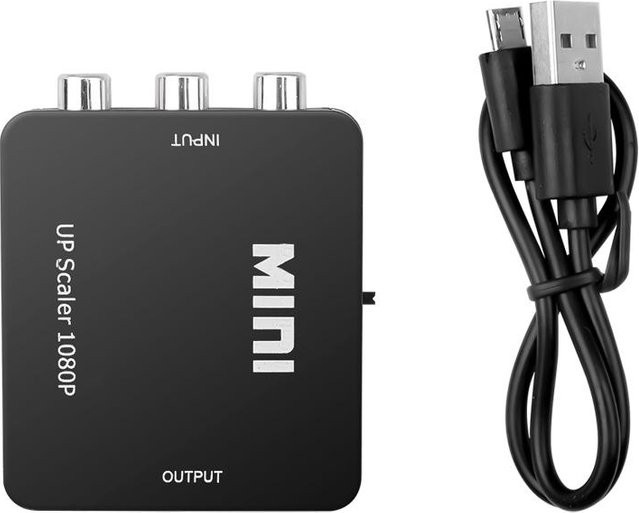 Meiteai Mini AV zu HDMI Adapter RCA Konverter für HD 1080P in Schwarz - Bild 1