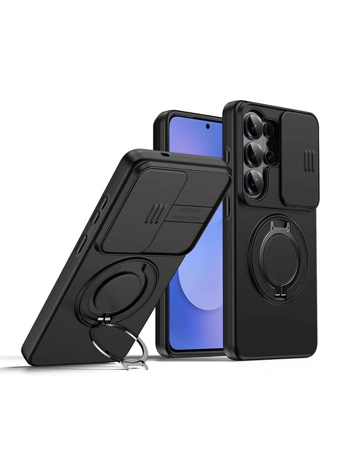 CYYWN Magnetische Handyhülle für Samsung Galaxy S26 S25 S24 S23 S22 Ultra Plus mit 360 Grad drehbarem Ständer und Kameraschutz, Schwarz, MagSafe kompatibel - Bild 6