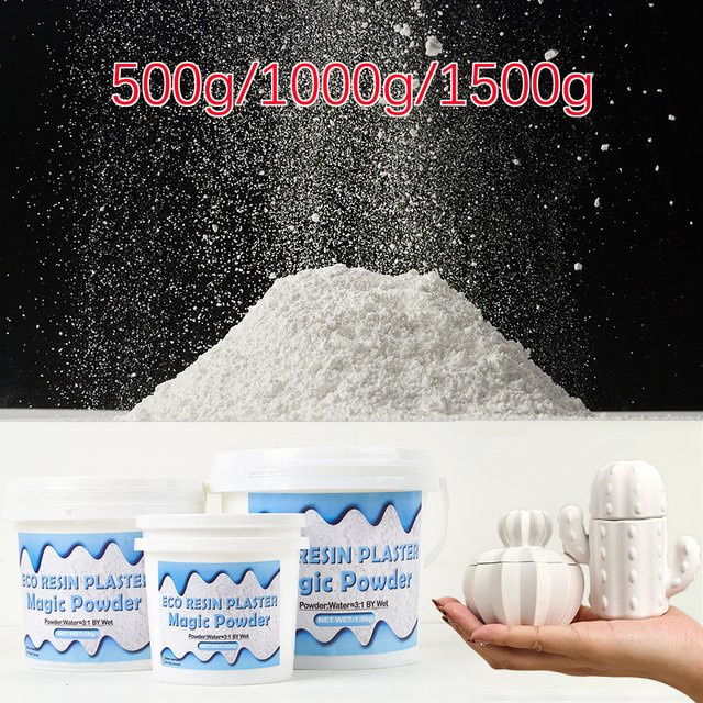 Hochdichtes DIY Gipspulver und Zement in Weiß für Handwerk und Ton-Gießen, 500 g - Bild 1