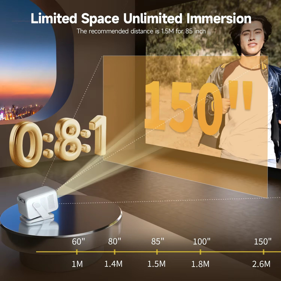 Magcubic HY310X Mini-Projektor mit Android 11, 4K Unterstützung, 420 ANSI, Full HD 1080P und Autofokus in Weiß - Bild 3